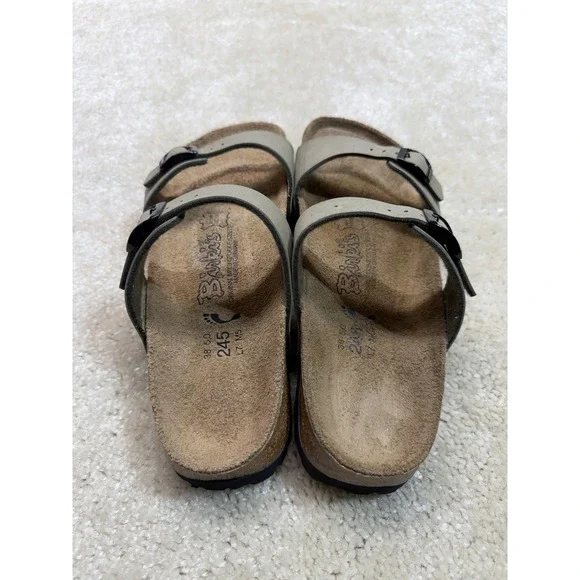 Birkenstock Madura Sandles Womens 7 245 Beige Birki's Two Strap Nubuck - Picture 4 of 6